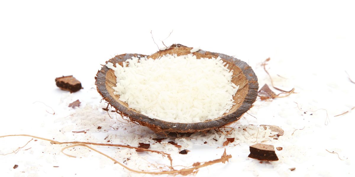 low fat desiccated coconut and its shell